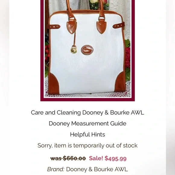 🥵 VERY RARE 🔥 VINTAGE DOONEY AND BOURKE AWL GLADSTONE SHOPPING BAG - Picture 5 of 14